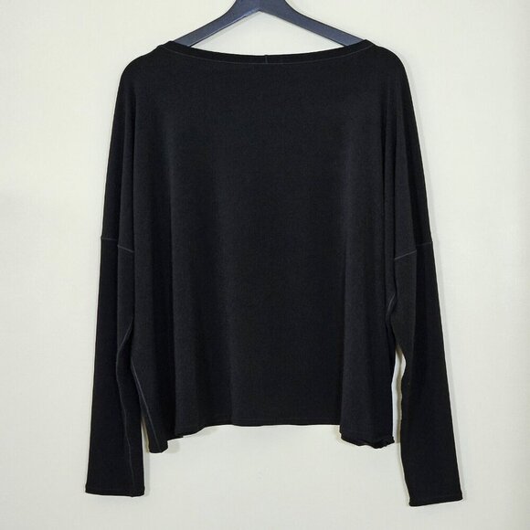 Eva Varro Top Womens XL Black LS Round Neck Oversized Slouchy Goth Witchy Flaw - Picture 2 of 12